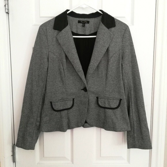 Max and Riley Black and Grey Tailored Blazer with Elbow Patches Medium - Picture 1 of 4